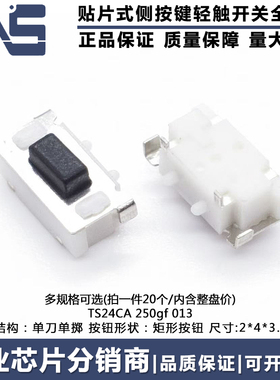 TS24CA 250gf 013 轻触开关侧按键面2*4*3.5mm小贝贝贴片微动按钮