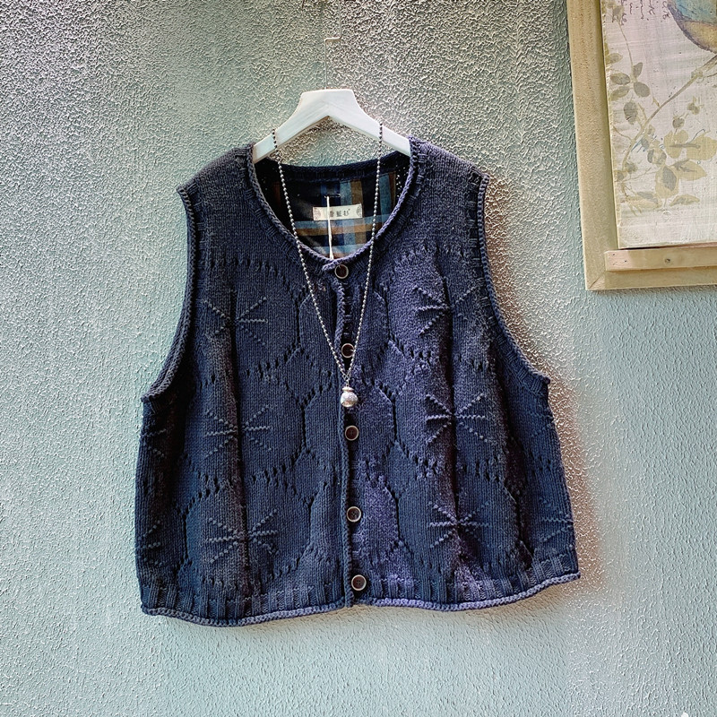 棉线镂空针织开衫马夹百搭显瘦