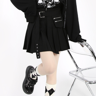不规则拼接半身裙短款 设计感机能朋克女高腰 暗影机动 猫愿原创