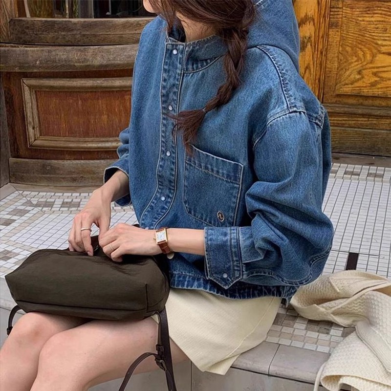 韩国代购宽松休闲水洗牛仔外套