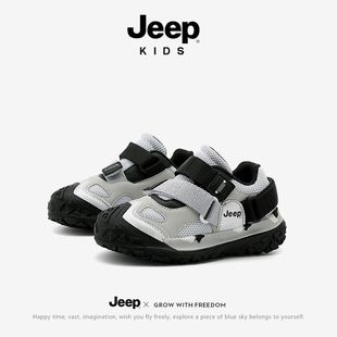 jeep男童鞋子2026春夏新款透气网面软底防滑男孩儿童时尚运动鞋潮