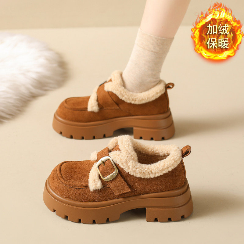 加绒勃肯鞋女冬季厚底保暖一脚蹬毛绒棉鞋2025年新款搭扣时尚百搭,女鞋,勃肯鞋/软木鞋,淘宝优惠券,粉丝福利购,淘宝优惠卷