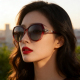 太阳镜开车潮个性 墨镜女夏季 防晒防紫外线圆脸大脸显瘦时尚 偏光镜
