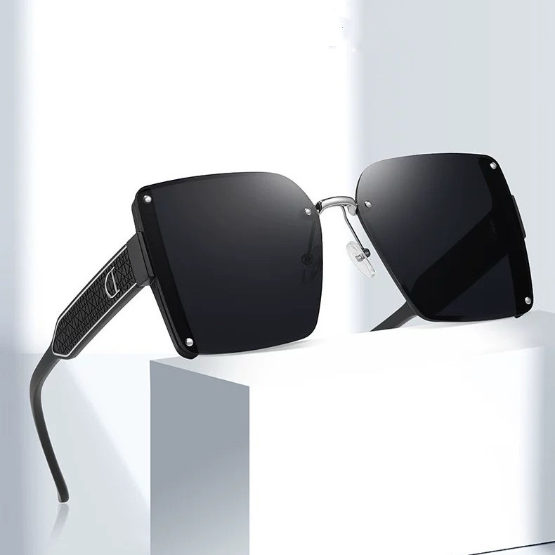 d家墨镜女防紫外线防晒大脸显瘦方形渐变太阳镜2026新款素颜眼镜