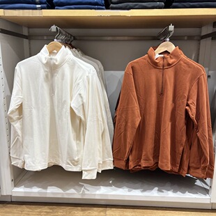 男装女装柔滑弹力摇粒绒半拉链休闲百搭套头衫长袖秋冬新款481184