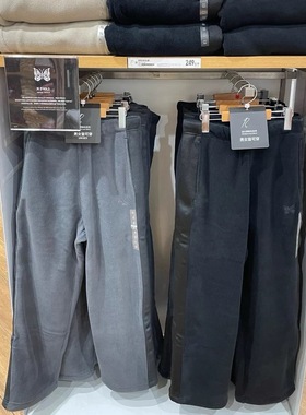 日单男装女装情侣摇粒绒长裤直筒裤休闲裤阔腿裤子秋冬新款483979