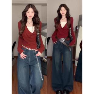 卓泽网批人棉随心裁260克手工串珠韩系假两件长袖 设计感上