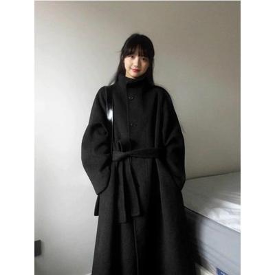 灰色高级感呢子大衣女2025年秋冬季新款毛呢外套小个子韩系中长款