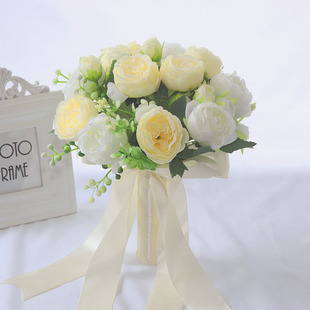 手捧花新娘结婚韩式 婚礼花球婚纱照捧花假花伴娘拍照道具花束仿真