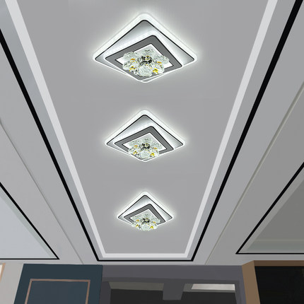 LED水晶过道灯走廊灯嵌入式入户玄关阳台天花灯现代简约2025年新