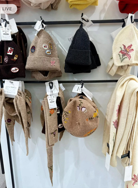 针织帽子女款2025秋季新品 女装 补丁饰针织无檐帽 1023269 700