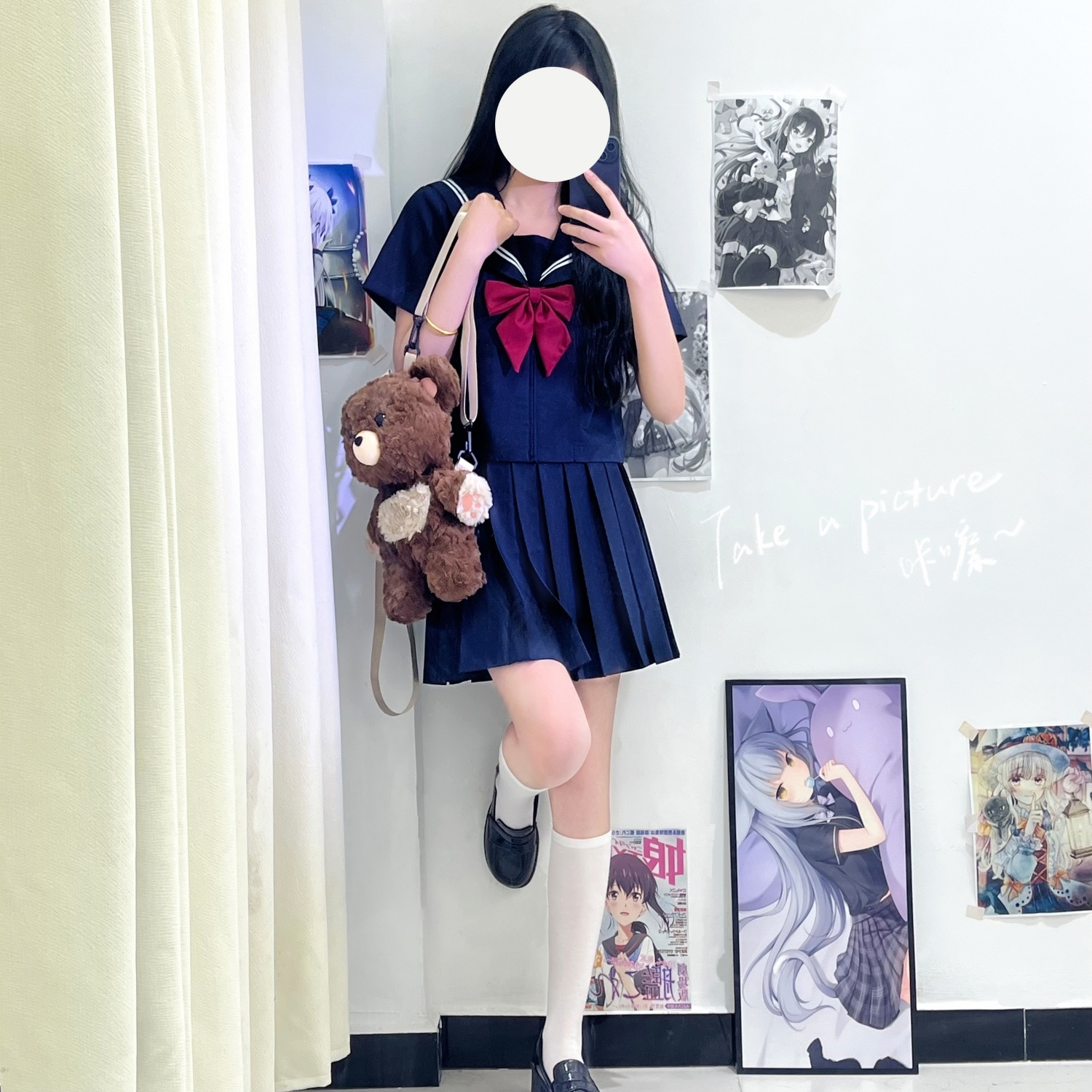 青月社基础款绀二本水手服JK制服