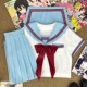 青月社原创夏风信正统日系清新风白身蓝领水手服JK制服学院风套装