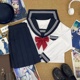 青月社改良白三本日系绀领满襟水手服学院风原创甜妹JK制服中间服