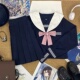 青月社白领绀三本基础款 藏青色水手服日系学院风原创JK制服裙套装