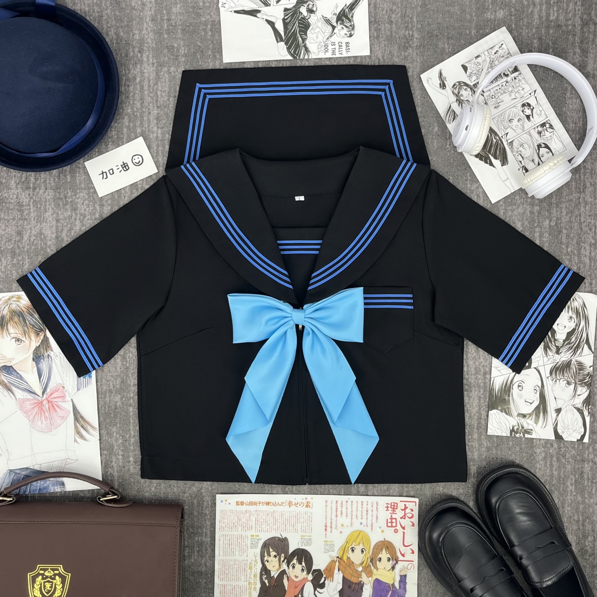 青月社酷妹风JK制服改良蓝三本