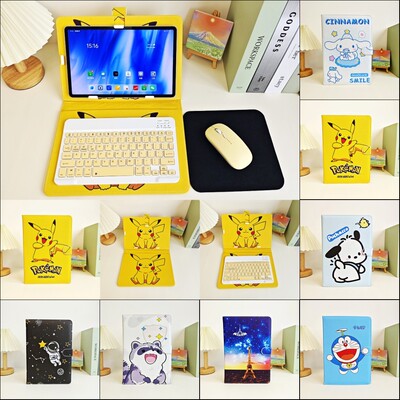 iPad Air 6/5/4/3通用平板电脑保护套带外接蓝牙键盘鼠标套装卡通