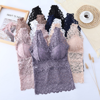 胖mm大码无袖蕾丝背心长款带胸垫