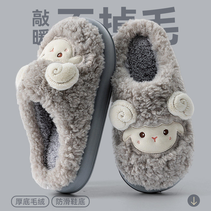 厚底加绒卡通棉拖鞋05