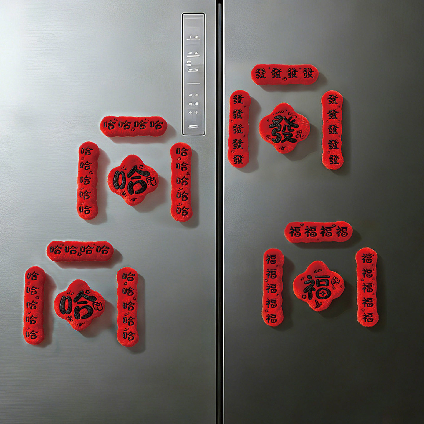 马年毛绒磁吸冰箱贴创意小对联福字新年2026春节过年氛围布置装饰