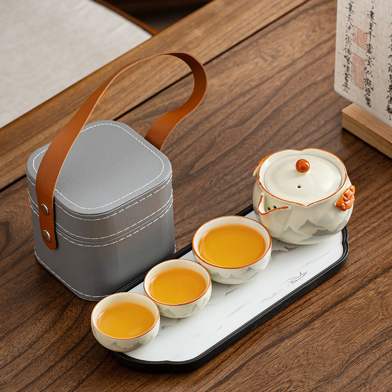 轻奢汝窑山水茶具套装