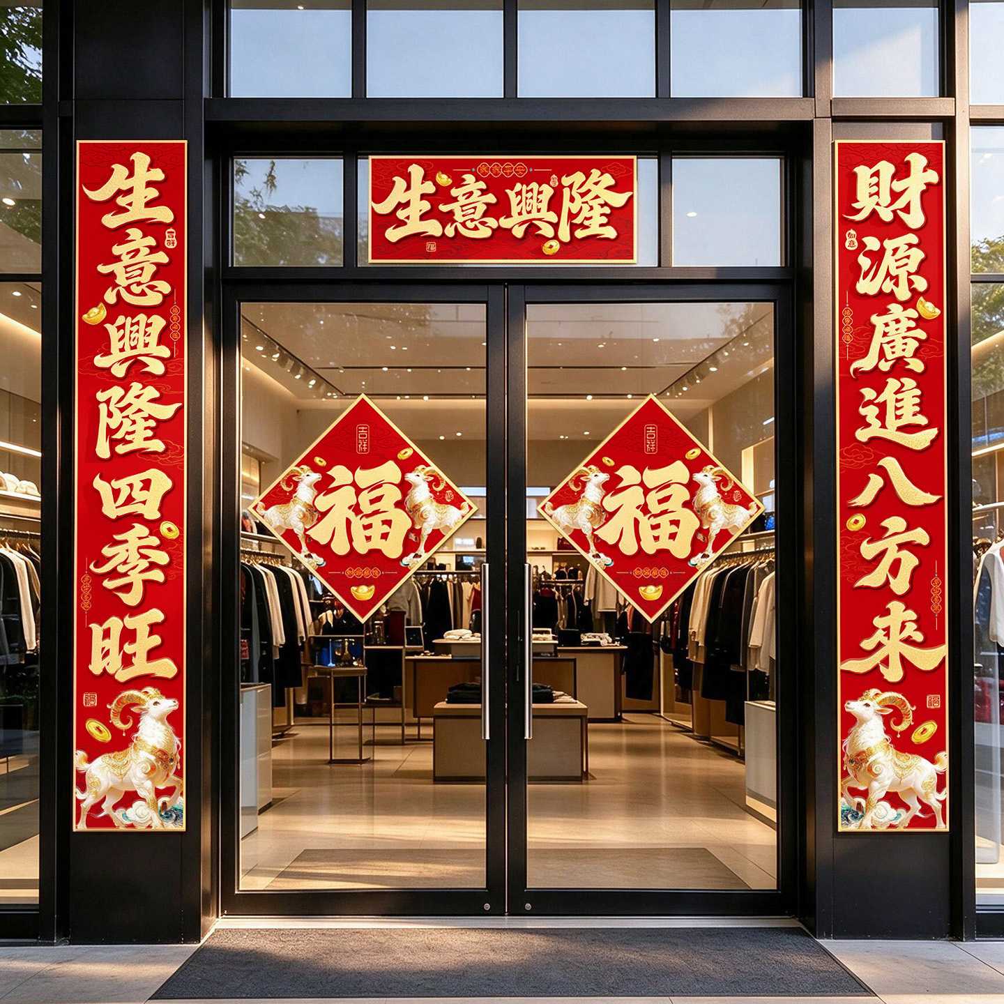 2027羊年生意兴隆春联福字