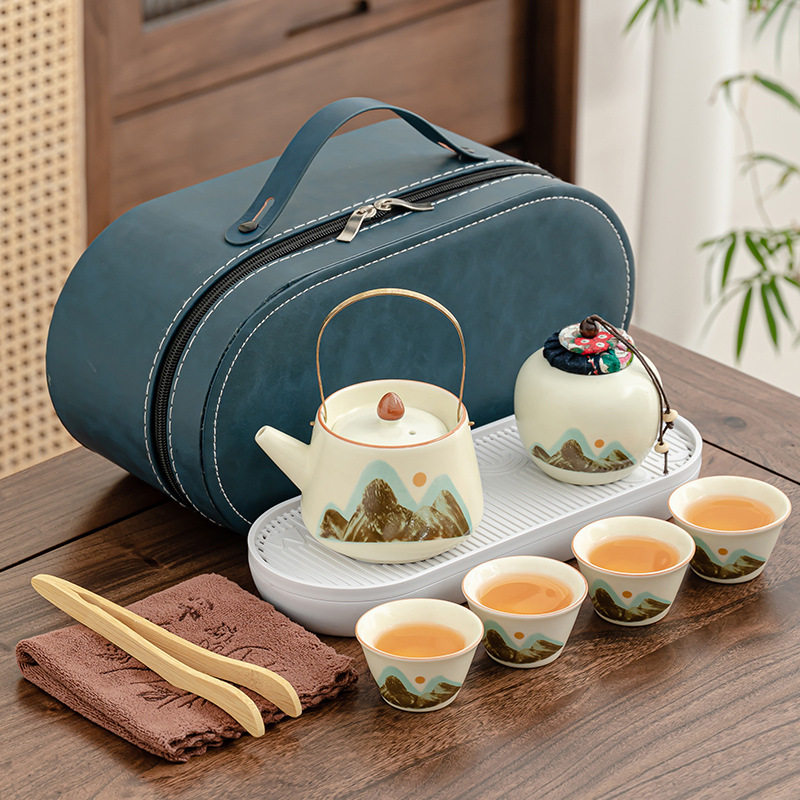 米黄汝窑国潮功夫茶具