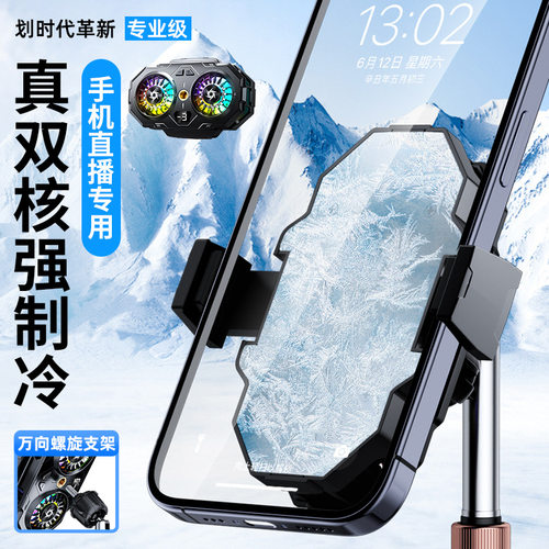 双核三档数显手机散热器
