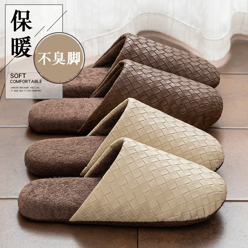 秋冬季加绒PU棉拖1130