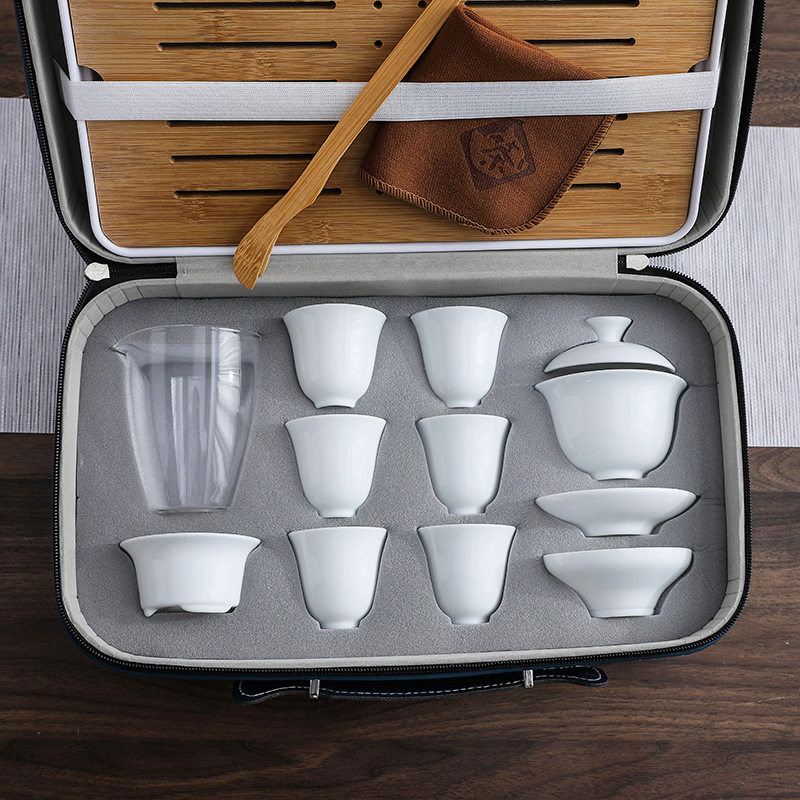 户外便携白瓷功夫茶具