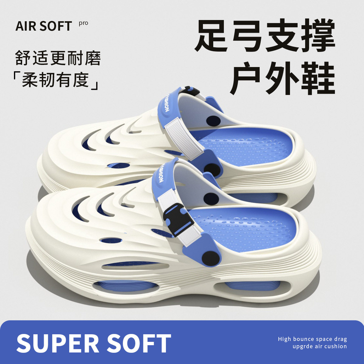 男士夏季厚底包头凉拖