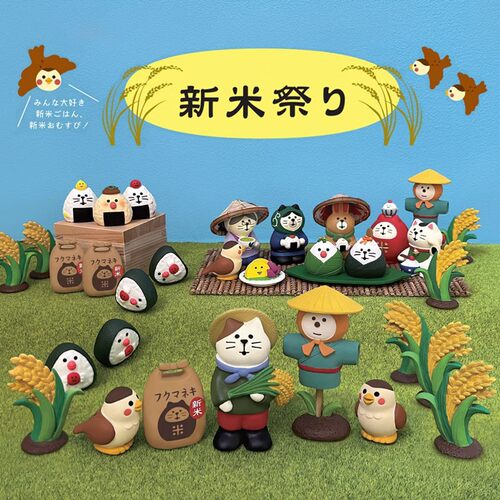 新米祭丰收季稻草人饭团日式猫