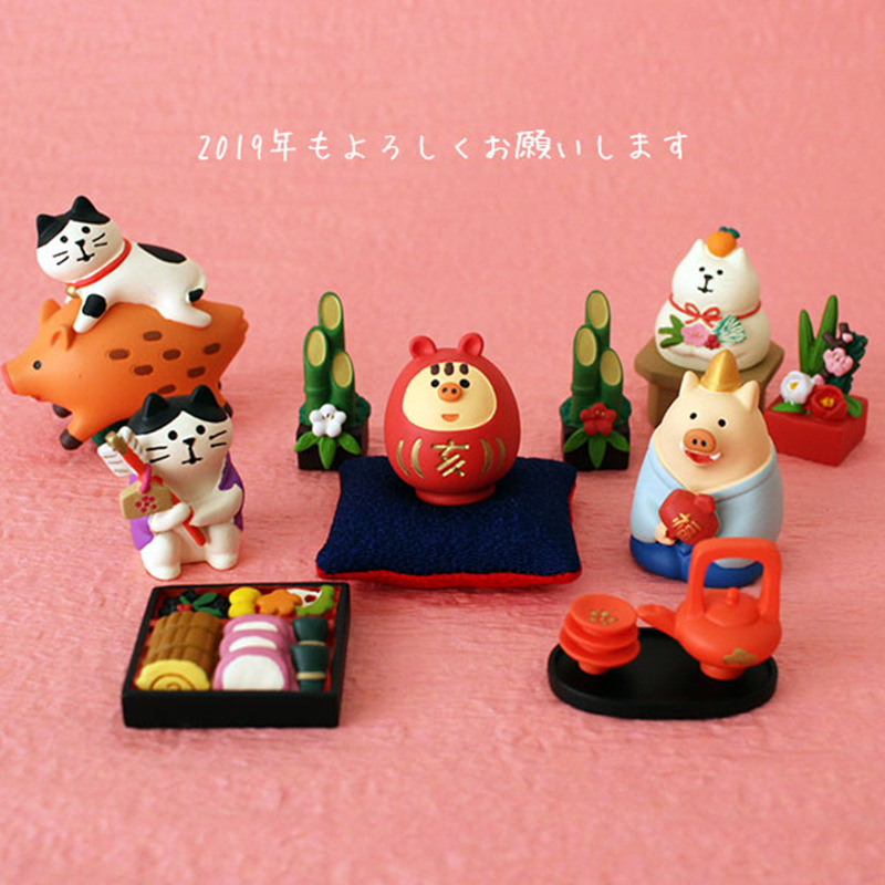 贺岁达摩三毛猫猪年吉祥物