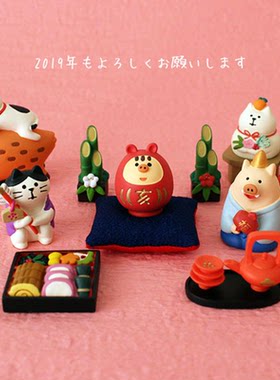 贺岁达摩三毛猫猪年吉祥物