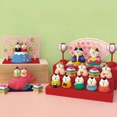 zakka杂货女儿节女孩节办公家居桌面摆件装 日式 猫 饰工艺品礼物