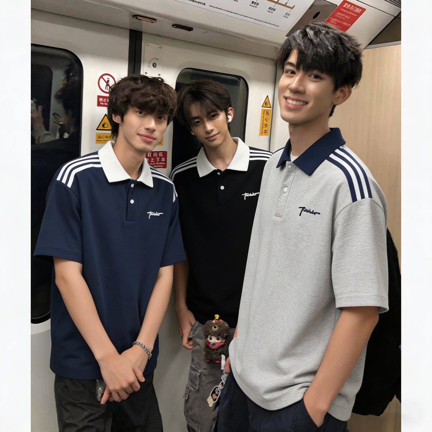 cleanfit三条杠短袖polo衫男生夏季穿搭学院风翻领T恤半截袖上衣