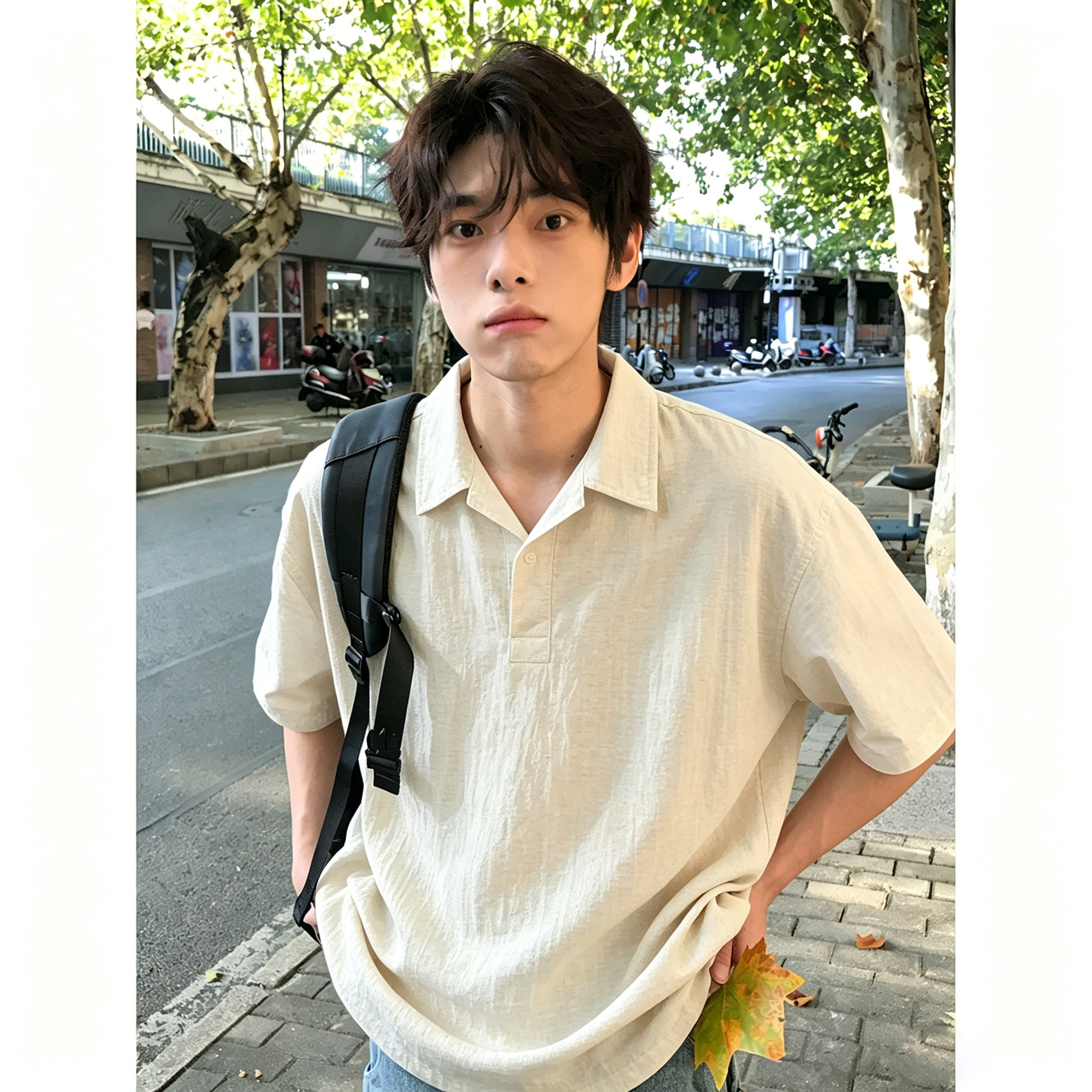 复古老钱风Polo衫短袖男女生夏季薄款仿冰丝t恤翻领cleanfit半袖