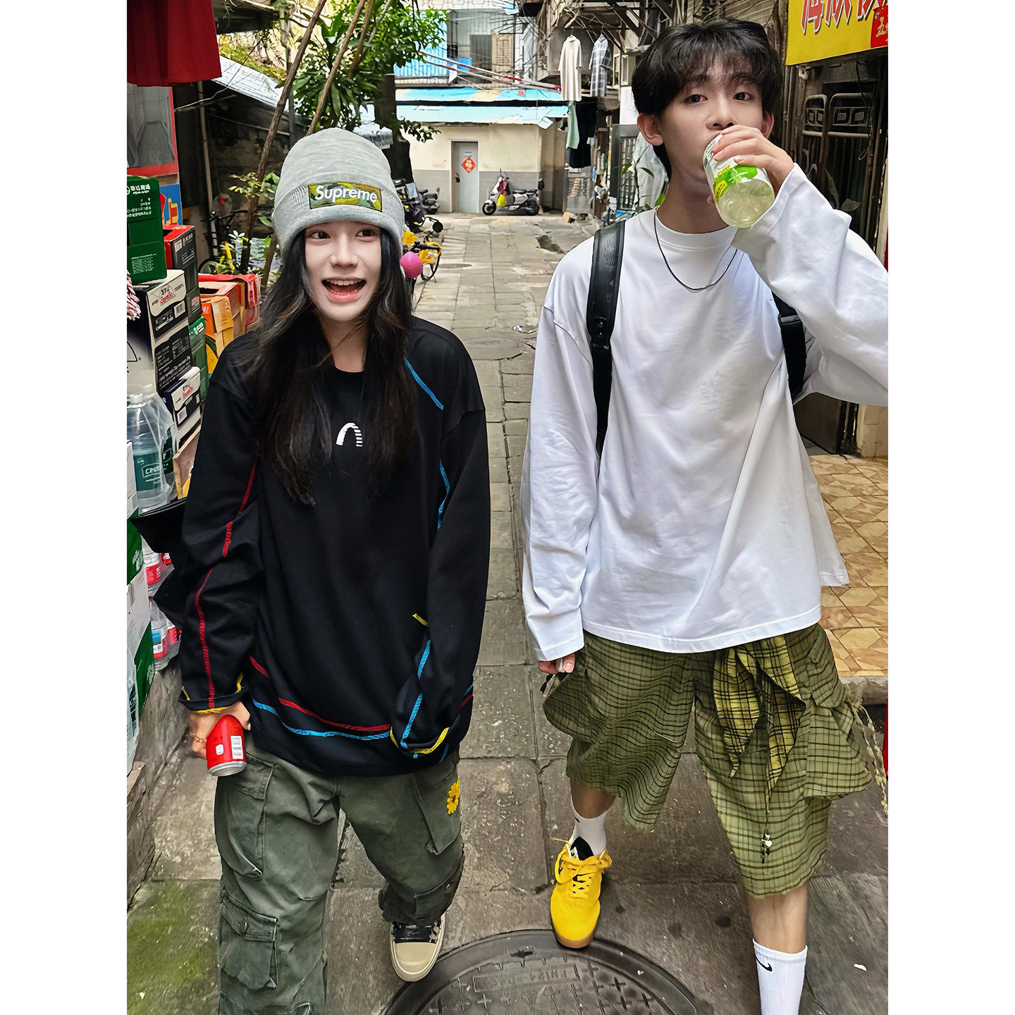 美式长袖t恤男女款夏季漂流防晒速干衣羽毛球服海边度假泳衣罩衫