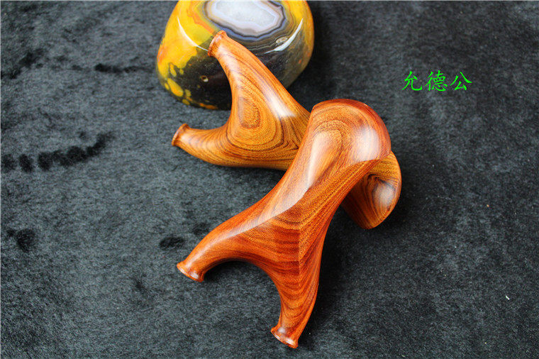 精美花纹竞技小眼镜蛇弹弓龙鳞弹弓纯实木红瑰宝木木制成人玩具弓