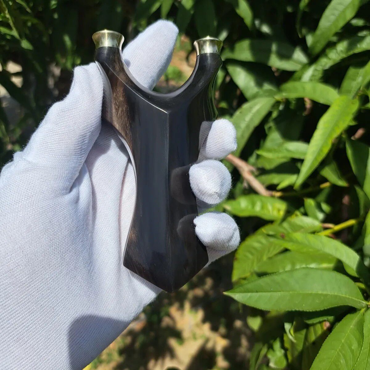 老牛角尖手工天罡弹弓快压免绑天罡弓纯水牛角户外精准弓