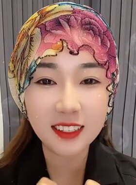 春秋脖套女沙巾女丝巾挂耳金丝围脖面罩套脖子围巾护颈新款小头巾