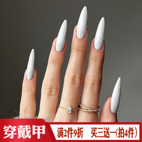 艺术加长尖头纯白色欧美cos舞蹈