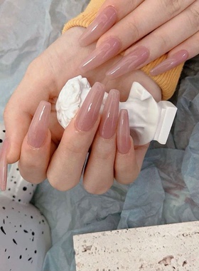 冰透果冻粉色穿戴甲中梯