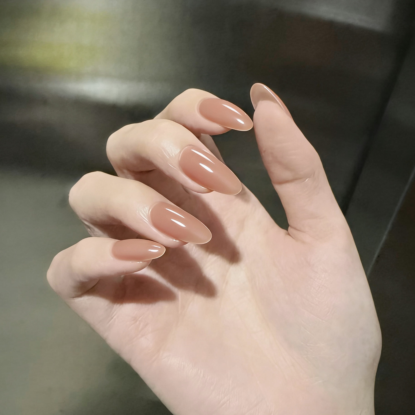 冰透果冻裸色穿戴甲显白美甲贴温润玉脂奶茶色短圆型成品假指甲片