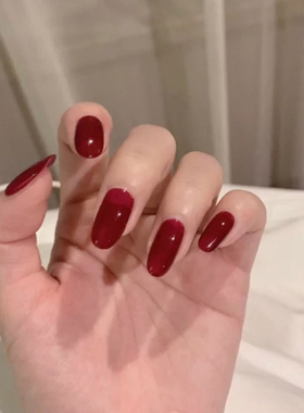 中长款圆头穿戴式美甲假指甲片