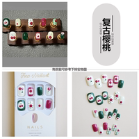 mini short series cute nail stickers Soft and adorable Instagram playful detachable student wearable false nail pads thumbnail 6