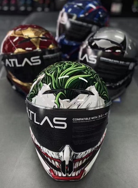 英国RUROC ATLAS 4.0罗宁摩托机车DC联名小丑女蝙蝠侠碳纤维头盔