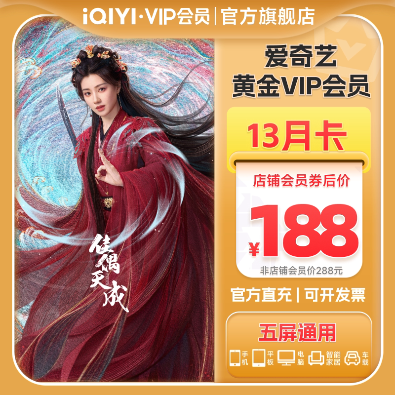 【黄金13月卡】爱奇艺黄金VIP会员13个月卡视频会员 不支持电视端