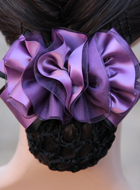 韩版护士发网头花女职业高级蓝色空姐银行餐饮工作蝴蝶结盘发网兜