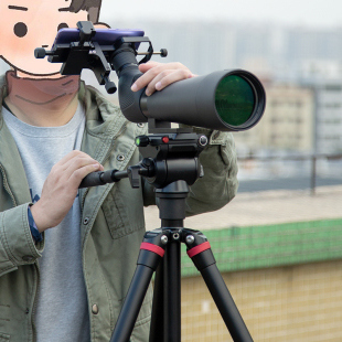 仕宏铝合金三轴望远镜手机夹适用于双筒观鸟天文目镜夹支持30-60M
